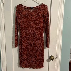 Lacey Burnt Orange Ambiance Dress